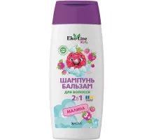 Дитячий шампунь EcoLine KIDS 2 в 1 (з бальзам) малина 250 мл (4823115503541)