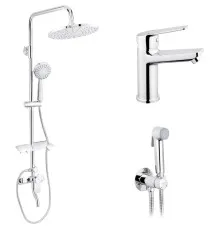 Душовий гарнітур Kroner Armada-C064K + змішувач Hagen-C010 + змішувач Bidet-C082 (CVS30203)