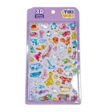 Стікер-наклейка Tiki Wiki набір 3D-наліпок серії Crystal – Тікі веселі тваринки (51428)