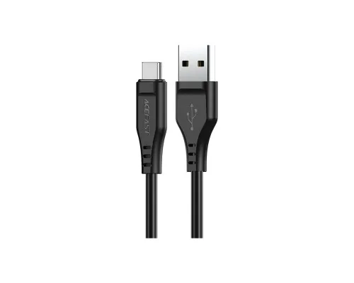 Дата кабель USB 2.0 AM to USB-C 1.2m 3.0A TPE Black Acefast (6974316280866)