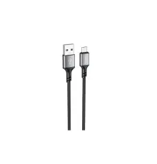 Дата кабель USB 2.0 AM to Micro 5P 1.0m silicone black BOROFONE (6974443386387)