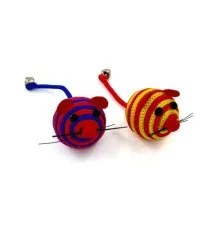 Іграшка для котів Hippie Pet Мишки смугасті різнокольорові 4 см 2 шт (HIPCT18040)