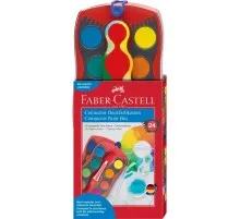 Акварельні фарби Faber-Castell CONNECTOR "Скріплюй разом" 24 кольора, з кроючими білилами (125031) (32268)
