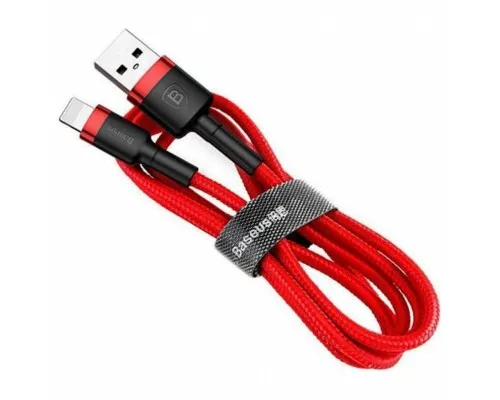 Дата кабель USB 2.0 AM to Lightning 1.0m Cafule 2.4A red+red Baseus (CALKLF-B09)