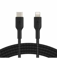Дата кабель USB 2.0 AM to Lightning 1.0m braided black Belkin (CAA004BT1MBK)