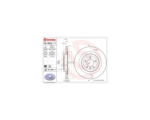 Гальмівний диск Brembo 09.B504.11