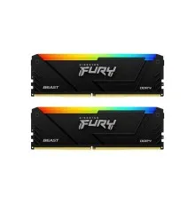 Модуль пам'яті для комп'ютера DDR4 64GB (2x32GB) 3600 MHz FURY Beast RGB Kingston Fury (ex.HyperX) (KF436C18BB2AK2/64)