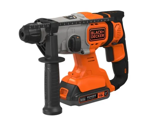 Перфоратор Black&Decker SDS-Plus,18 В, 2Ah, 1.2 Дж, 3 режими, сумка, 2.2 кг (BCD900D1S)