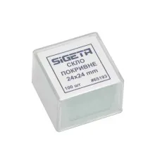 Аксесуар до мікроскопів Sigeta Покривне скло 24x24 мм (100 шт) (65193)