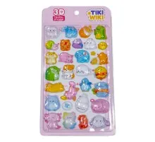 Стікер-наклейка Tiki Wiki набір 3D-наліпок серії Crystal – Тікі милі тваринки (51369)