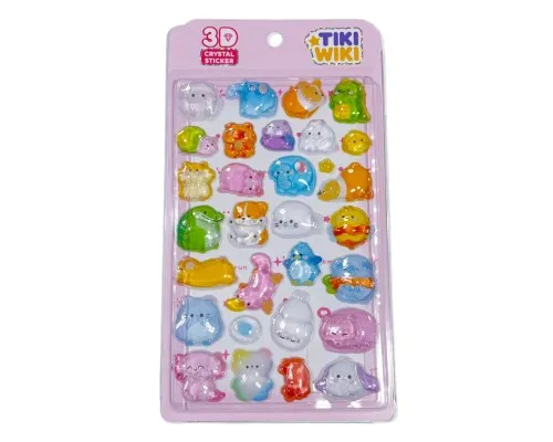 Стікер-наклейка Tiki Wiki набір 3D-наліпок серії Crystal – Тікі милі тваринки (51369)