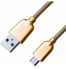 Дата кабель USB 2.0 AM to Micro 5P 1.0m 1.5A, Gold Grand-X (MM02G)