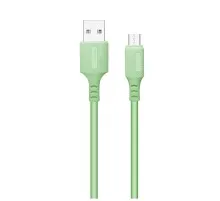 Дата кабель USB 2.0 AM to Micro 5P 1.0m soft silicone green ColorWay (CW-CBUM042-GR)
