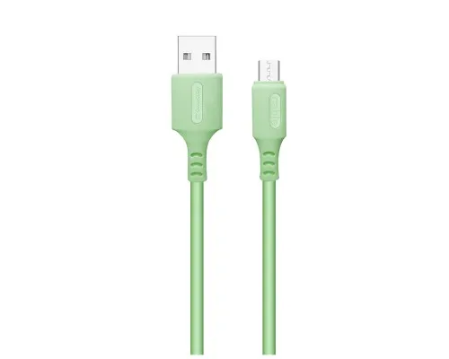 Дата кабель USB 2.0 AM to Micro 5P 1.0m soft silicone green ColorWay (CW-CBUM042-GR)
