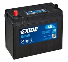 Акумулятор автомобільний EXIDE EXCELL 45Ah ASIA (+/-) ТК (330EN) (EB457)