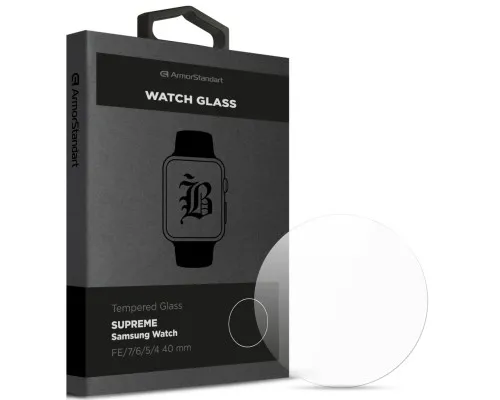 Скло захисне Armorstandart Supreme Black Icon Samsung Watch FE/7/6/5/4 40 mm (ARM84743)