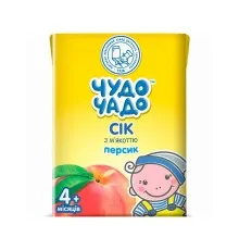 Сік дитячий Чудо-Чадо Персиковий з м'якоттю, цукром і вітаміном C 200 мл (4820016251687)