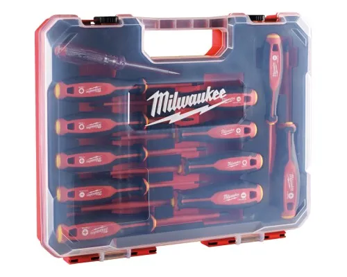 Набір викруток Milwaukee тригранних VDE SL/PH/PZ/T + тестер напруги, 12 шт (4932479095)