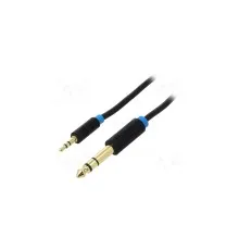Кабель мультимедійний 3.5mm M to 6.35mm M 0.5m black Vention (BABBD)
