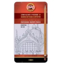 Олівець графітний Koh-i-Noor 1502.III Graphic, 5В-5Н, 12 шт. (1502012009PL)