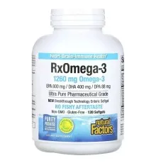 Жирні кислоти Natural Factors Омега-3, 1260 мг, RxOmega-3, 120 гелевих капсул (NFS-03549)