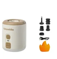 Насос для надувних меблів Naturehike CNK2300DQ022 + нічник + вентилятор, бежевий (6976507665971)