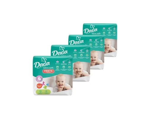 Підгузки Dada Extra Soft 4 Maxi (9-15 кг) 128 шт (4 упаковки по 32 шт) (4820174989606)