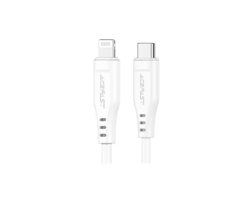Дата кабель USB-C to Lightning 1.2m 3.0A TPE C3-01 White Acefast (6974316280811)
