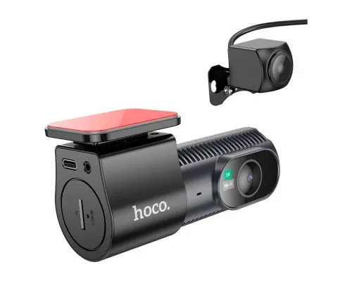 Відеореєстратор HOCO DV8 2K display hidden driving recorder with rear camera Black (6942007623384)