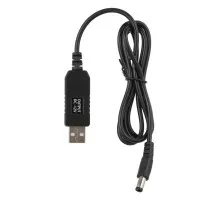 Кабель живлення USB to DC 5.5x2.5mm 12V 1.0m 1.0A 2E (2E-CCAD12-BK)