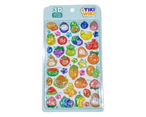 Стікер-наклейка Tiki Wiki набір 3D-наліпок серії Crystal – Тікі фрукти (51367)