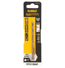 Свердло DeWALT по металу EXTREME IMPACT Black&Gold, HSS-G, 6 х 101,5 х 63 мм, 1 шт. (DT20608)