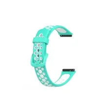 Ремінець до фітнес браслета BeCover Vents Style для Huawei Band 7/Honor Band 7 Turquoise-White (709444)