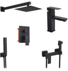 Душовий гарнітур Kroner Edelstahl Kubus-SCH082 + змішувач Edelstahl Kubus-SCH010 + змішувач Edelstahl Kubus-SCH052 (CVS30183)