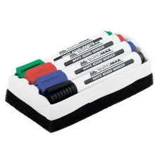 Набір маркерів Buromax JOBMAX Board, SET*4шт+губка (BM.8800-84)