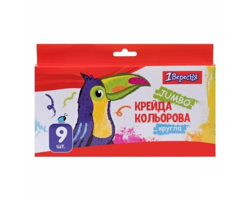 Крейда 1 вересня кольорова 9 шт. JUMBO "Zoo Land" (400447)