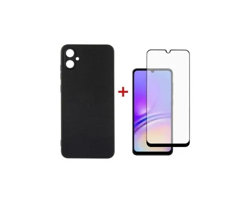 Чохол до мобільного телефона Dengos Kit for Samsung Galaxy A05 (A055) case + glass (Black) (DG-KM-07)