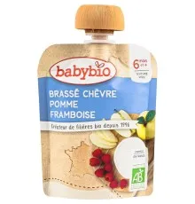 Дитяче пюре BabyBio Органічне з козячого молока з яблуком та малиною 85 г (54083)