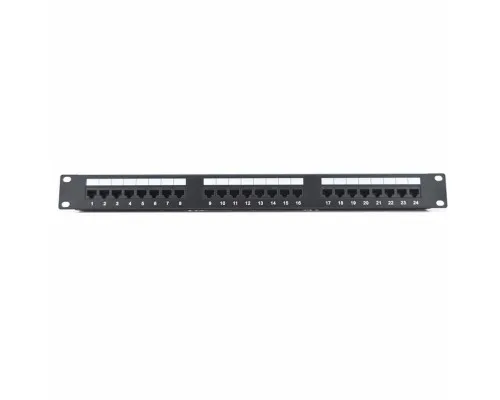 Патч-панель Ritar 19" 24 порта UTP cat.5e с менеджментом кабеля (07514)