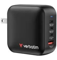 Зарядний пристрій Verbatim MiniGaN 100 W 4 ports (3xUSB-C/1xUSB-A) (32231)