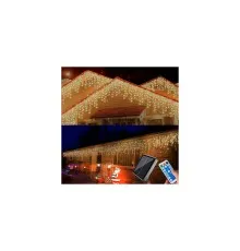 Гірлянда Voltronic Бахром White Hot 180 LED 5х0,7м, USB, вулична, з сонячною панелью та пультом (YXW-007-180/5/0,7WH-USB)