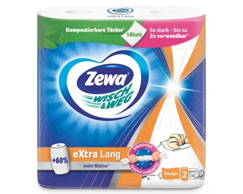 Паперові рушники Zewa Wisch Weg Design 2 рулона (7322540973112)