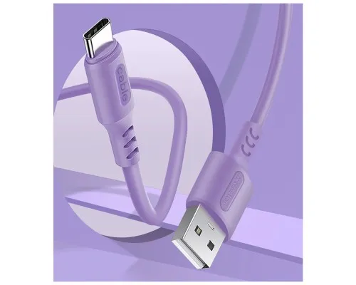Дата кабель USB 2.0 AM to Type-C 1.0m soft silicone violet ColorWay (CW-CBUC044-PU)