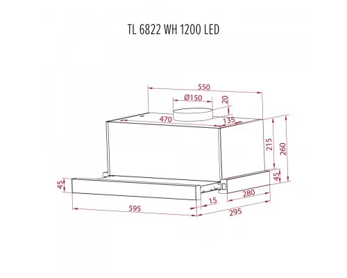 Витяжка кухонна Perfelli TL 6822 WH 1200 LED