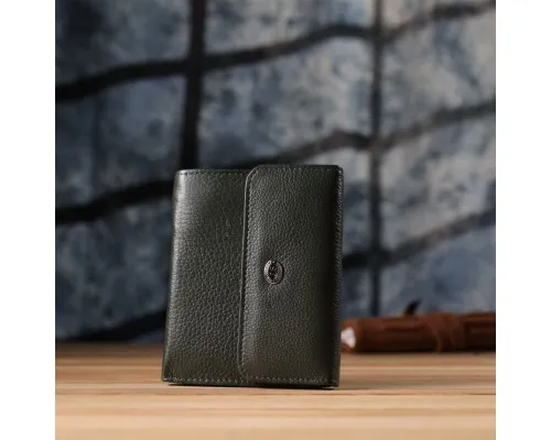 Гаманець ST Leather З натуральної шкіри Зелений (23074)