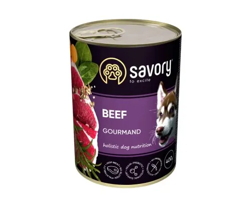 Консерви для собак Savory Набір 5+1 Gourmand Beef 400 г (2700000054970)