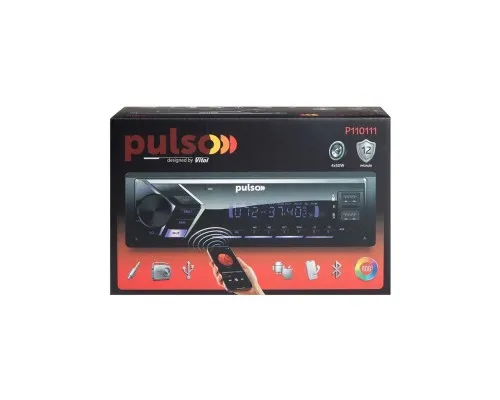 Автомагнітола PULSO RGB, USB, FM, RCA, LCD-дисплей, 4х50 Вт (P110111)