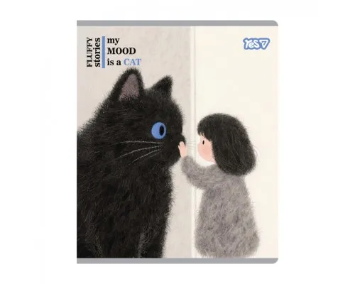 Зошит Yes My mood is a cat А5 12 аркушів коса лінія (768607)