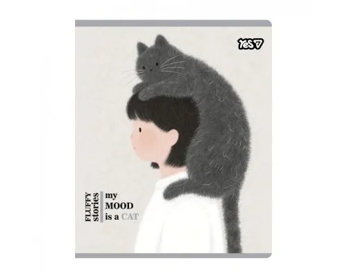 Зошит Yes My mood is a cat А5 12 аркушів коса лінія (768607)