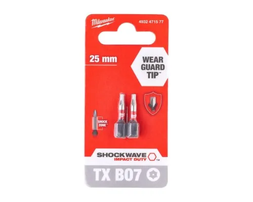 Набір біт Milwaukee SHOCKWAVE, TX BO7, 25мм, 2шт (4932471577)